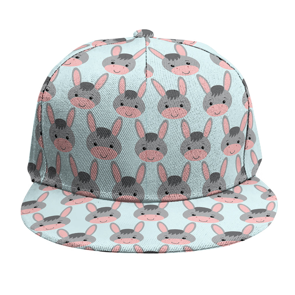 Cute Cartoon Donkey Pattern Print Snapback Cap