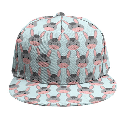 Cute Cartoon Donkey Pattern Print Snapback Cap