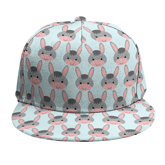 Cute Cartoon Donkey Pattern Print Snapback Cap