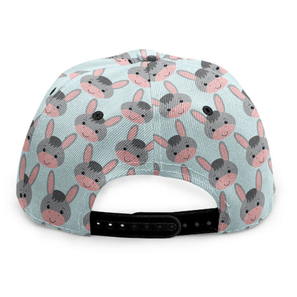 Cute Cartoon Donkey Pattern Print Snapback Cap