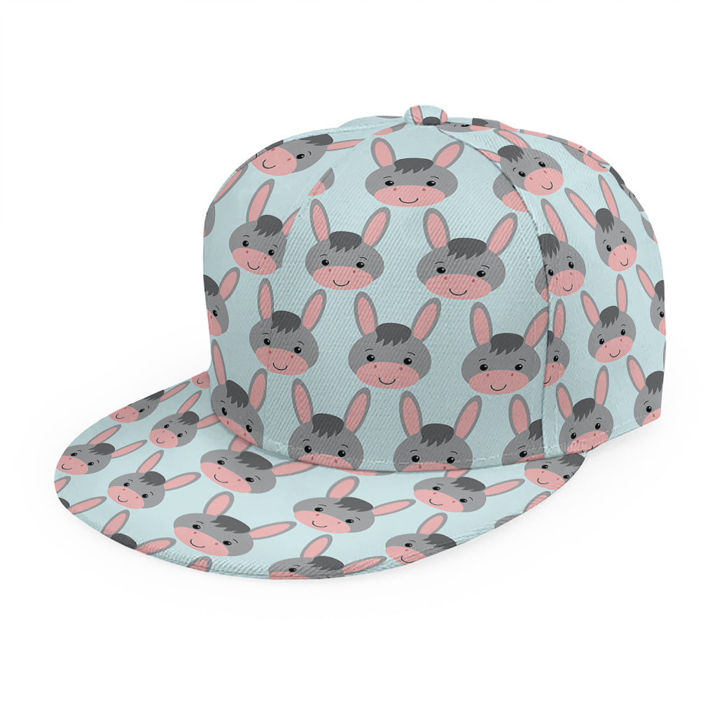 Cute Cartoon Donkey Pattern Print Snapback Cap