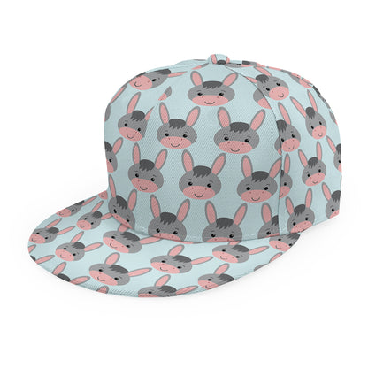 Cute Cartoon Donkey Pattern Print Snapback Cap