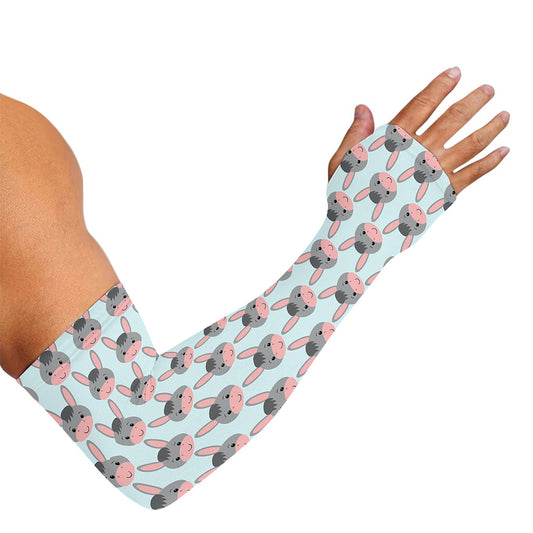 Cute Cartoon Donkey Pattern Print Sun Protection Arm Sleeves