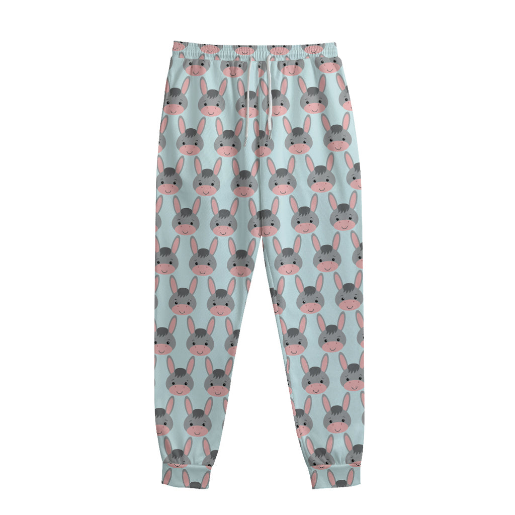 Cute Cartoon Donkey Pattern Print Sweatpants