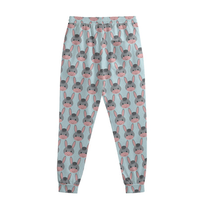 Cute Cartoon Donkey Pattern Print Sweatpants