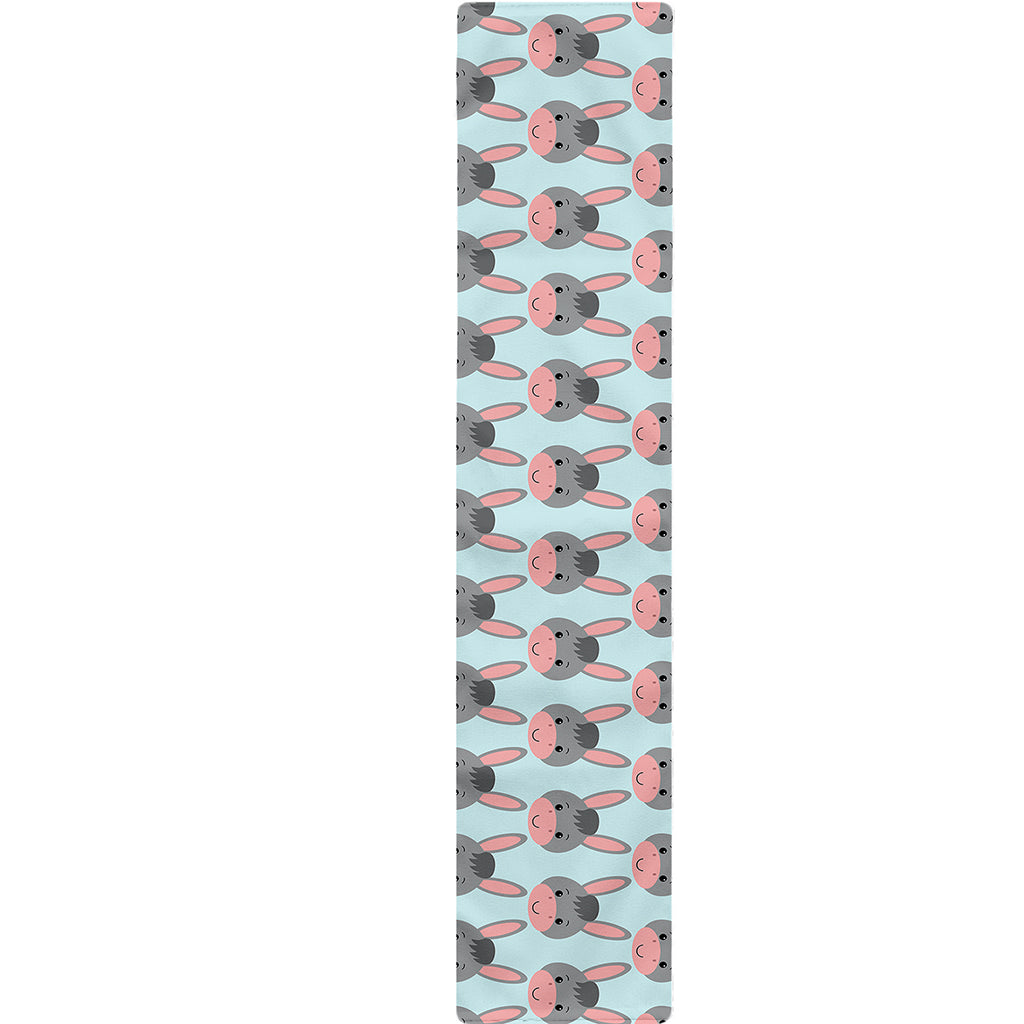 Cute Cartoon Donkey Pattern Print Table Runner