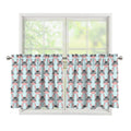 Cute Cartoon Donkey Pattern Print Tier Curtains