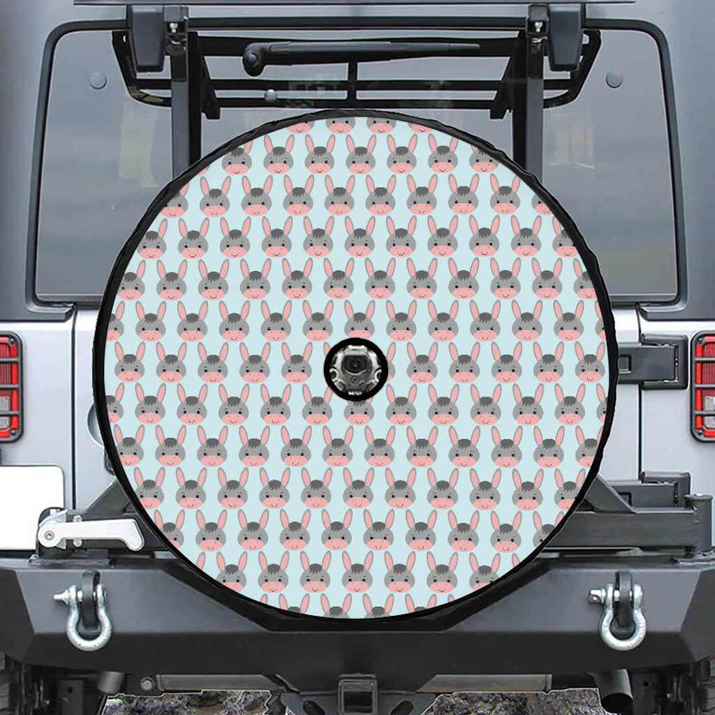 Cute Cartoon Donkey Pattern Print Tire Cover With Camera Hole