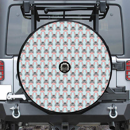 Cute Cartoon Donkey Pattern Print Tire Cover With Camera Hole