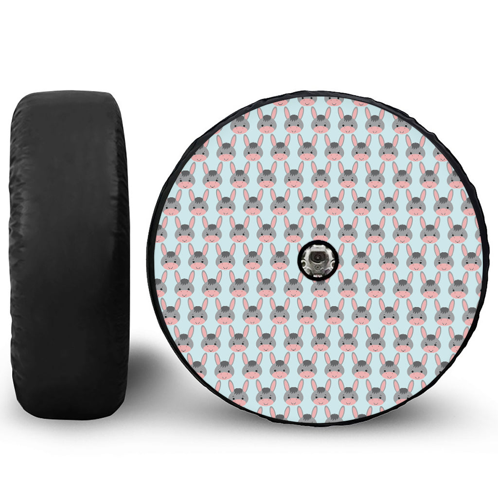 Cute Cartoon Donkey Pattern Print Tire Cover With Camera Hole
