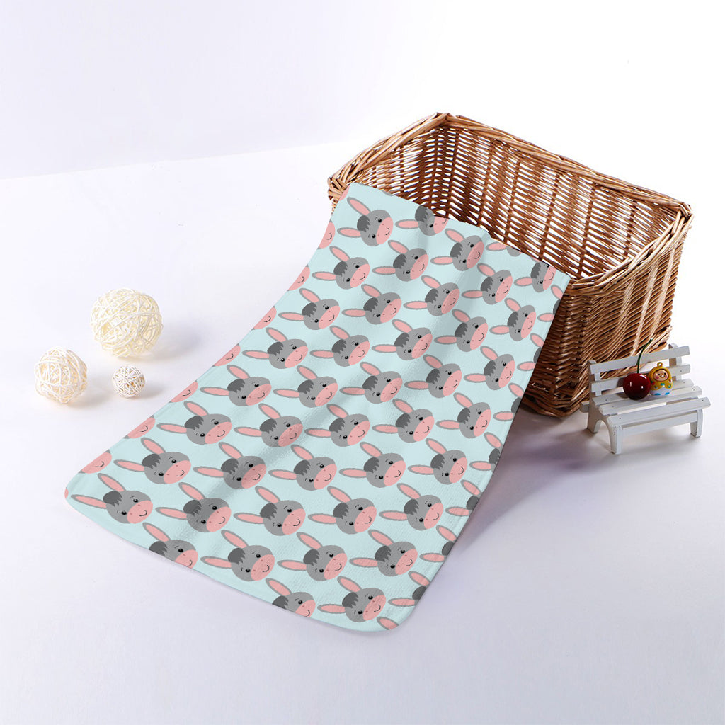 Cute Cartoon Donkey Pattern Print Towel