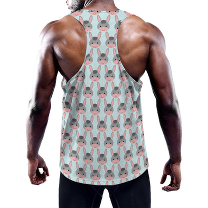 Cute Cartoon Donkey Pattern Print Training Tank Top
