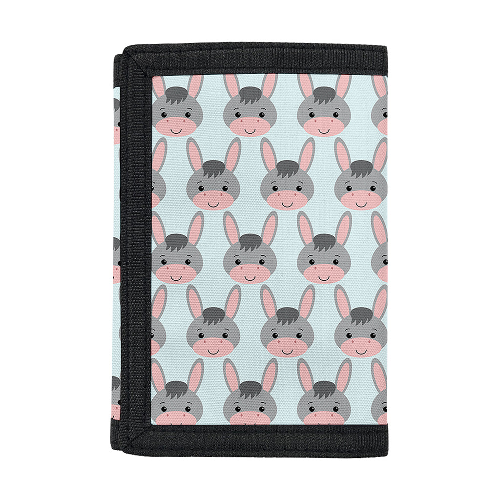 Cute Cartoon Donkey Pattern Print Trifold Wallet