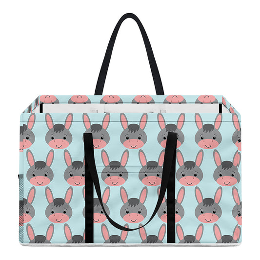 Cute Cartoon Donkey Pattern Print Utility Tote Bag