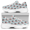 Cute Cartoon Donkey Pattern Print White Chunky Shoes