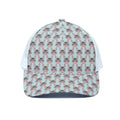 Cute Cartoon Donkey Pattern Print White Mesh Trucker Hat