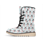 Cute Cartoon Donkey Pattern Print Winter Boots