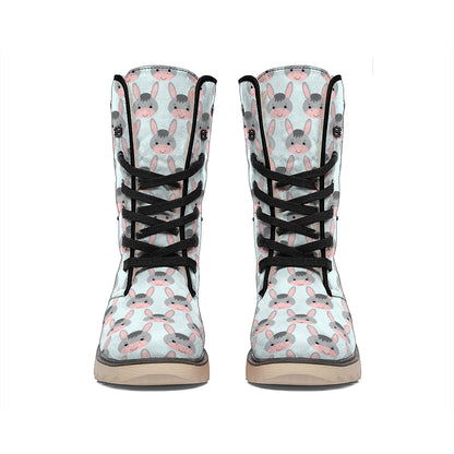 Cute Cartoon Donkey Pattern Print Winter Boots