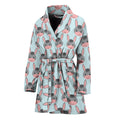 Cute Cartoon Donkey Pattern Print Women's Bathrobe