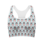 Cute Cartoon Donkey Pattern Print Women's Sports Bra