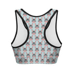 Cute Cartoon Donkey Pattern Print Women's Sports Bra