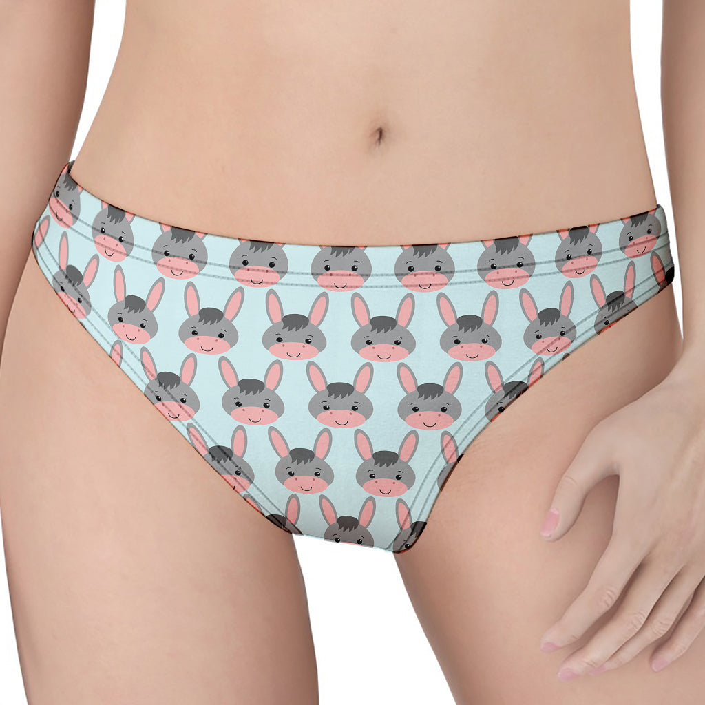 Cute Cartoon Donkey Pattern Print Women's Thong