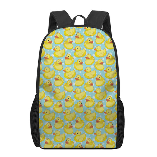Cute Cartoon Duck Pattern Print 17 Inch Backpack