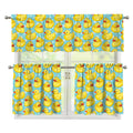 Cute Cartoon Duck Pattern Print 3 Piece Kitchen Curtains