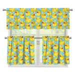 Cute Cartoon Duck Pattern Print 3 Piece Kitchen Curtains