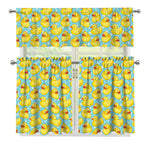 Cute Cartoon Duck Pattern Print 3 Piece Kitchen Curtains