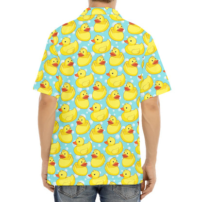 Cute Cartoon Duck Pattern Print Aloha Shirt