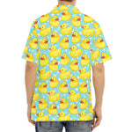 Cute Cartoon Duck Pattern Print Aloha Shirt