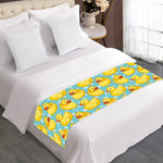 Cute Cartoon Duck Pattern Print Bed Runner
