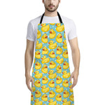 Cute Cartoon Duck Pattern Print Bib Apron With Pocket