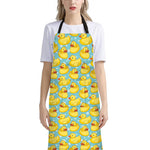 Cute Cartoon Duck Pattern Print Bib Apron With Pocket