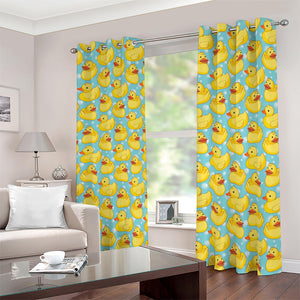 Cute Cartoon Duck Pattern Print Blackout Grommet Curtains