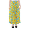 Cute Cartoon Duck Pattern Print Chiffon Maxi Skirt