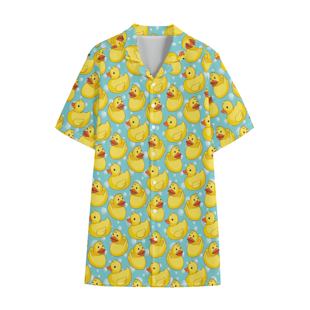 Cute Cartoon Duck Pattern Print Cotton Hawaiian Shirt