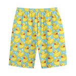 Cute Cartoon Duck Pattern Print Cotton Shorts