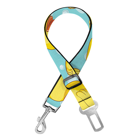 Cute Cartoon Duck Pattern Print Dog Seat Belt