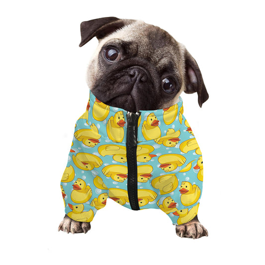 Cute Cartoon Duck Pattern Print Dog Zip Up Jacket