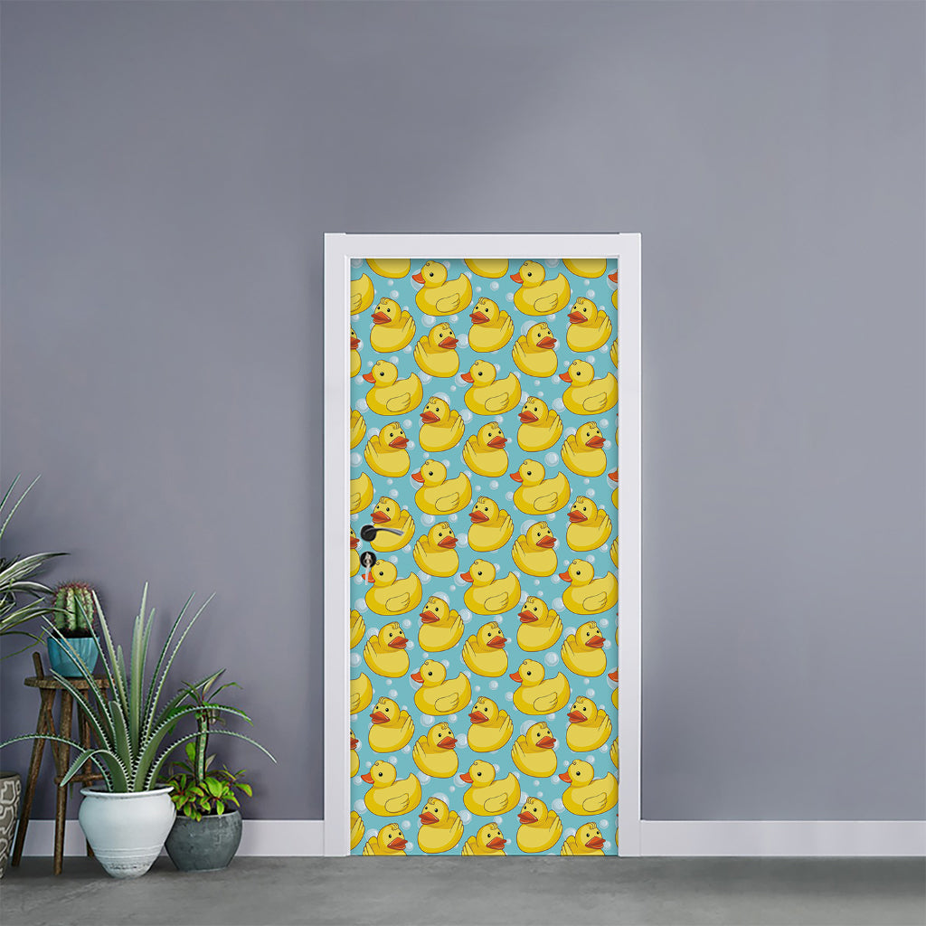 Cute Cartoon Duck Pattern Print Door Sticker