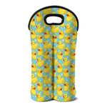 Cute Cartoon Duck Pattern Print Double Neoprene Wine Tote