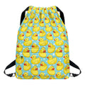 Cute Cartoon Duck Pattern Print Drawstring Backpack