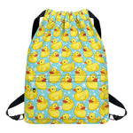 Cute Cartoon Duck Pattern Print Drawstring Backpack