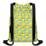 Cute Cartoon Duck Pattern Print Drawstring Backpack