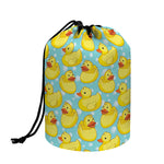 Cute Cartoon Duck Pattern Print Drawstring Makeup Bag