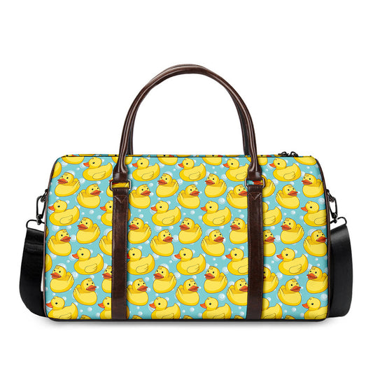 Cute Cartoon Duck Pattern Print Duffle Bag