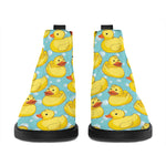 Cute Cartoon Duck Pattern Print Flat Ankle Boots