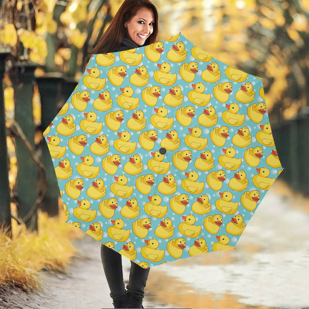 Cute Cartoon Duck Pattern Print Foldable Umbrella